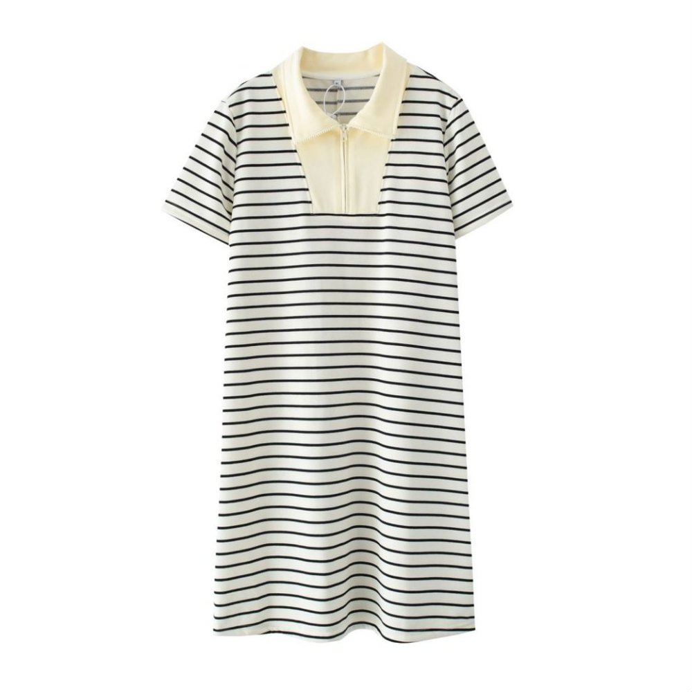 Striped Polo Shirt Dress for Women